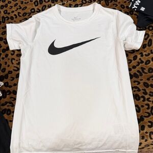 Nike Kids White and Black Logo T-Shirt